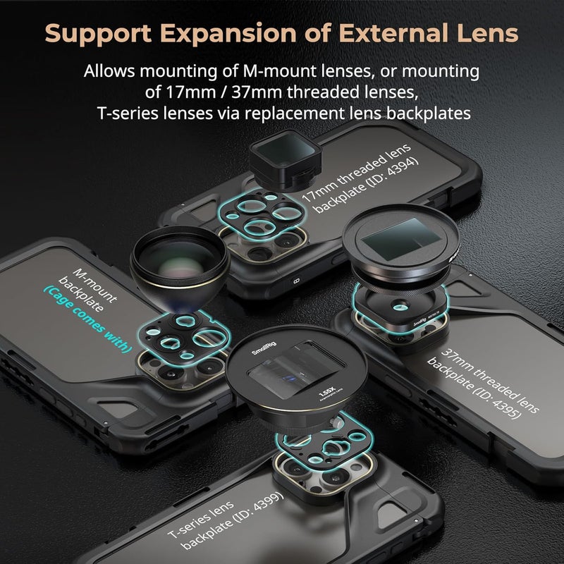 SMALLRIG for iPhone 15 Pro Max Phone Cage with 67mm Filter Adapter, Upgraded Quick Release Design Phone Video Rig Cage for Videography/Video Recording/YouTube/Live Streaming/Vlog - 4391B - Image 5